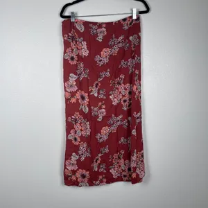 Free People Women's Sunday Sarong Floral midi Skirt Brown Sz 10 thumbnail 7