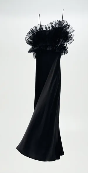 Black Contrast Camisole Combination Dress thumbnail 5