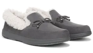 Vionic Claribel Faux Fur Lined Slippers Slate Grey Suede Orthotic Womens 9.5 M thumbnail 1