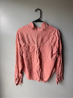 American Eagle Boyfriend Fit Distressed Button-Up Shirt – Size Large thumbnail 5
