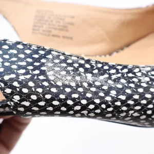 JustFab Mariona Black White Textured Slingback Kitten Heels Size 8.5 Pointed Toe thumbnail 7