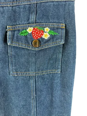 Smak Parlour Strawberry Blossom Embroidered Wide Leg Jeans M Retro Cottagecore thumbnail 3