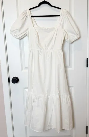Astr The Label Womens White Milkmaid Maxi Dress Size M Coquette Cottagecore Soft thumbnail 1