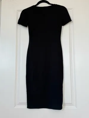 Popular 21 — Short Sleeve Shirt Midi Dress, Black, XS thumbnail 2