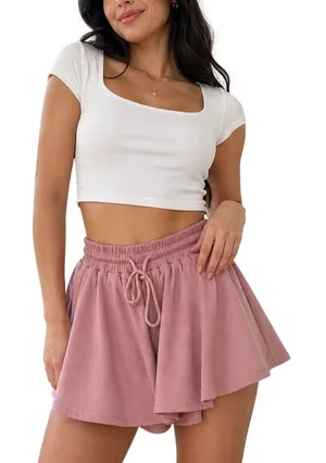 Bubblegum Pink Knit Mini Skort M NWT Preppy Coquette Barbiecore High Waist thumbnail 1