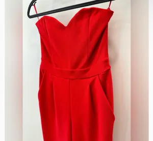 Express Jumpsuit Red Strapless thumbnail 9