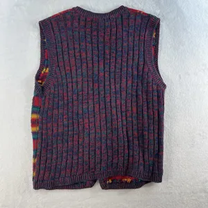 Vtg M Medium Sweater Knit Vest Womens Retro Granny Grandmacore Retro Boho V-Neck thumbnail 9