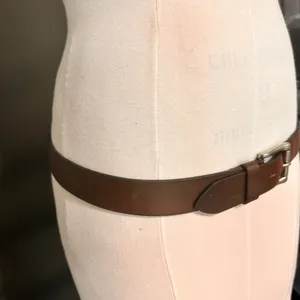 Vintage Brown Leather Belt Men's Unisex Classic Accessories Dress Up Work thumbnail 6