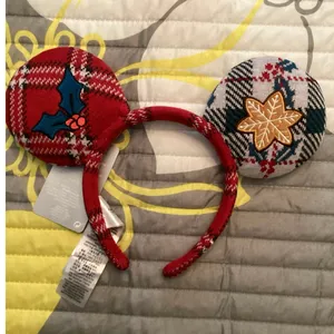 NWT Disney Parks Spirit Jersey Mickey Mouse Holiday Knit Sweater Ear Headband thumbnail 2