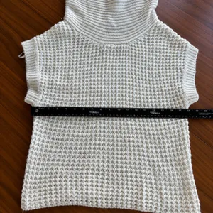 Nine West Vintage America Cream Waffle Knit Cowl Neck‎ Sweater Petite Large thumbnail 13
