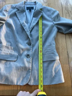 Banana Republic Cream Blazer Size 6 Wool Blend Two-Button Career Suit‎ Jacket thumbnail 10