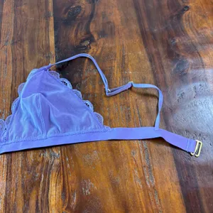 Madewell Purple Floral Lace Triangle Bralette Adjustable Straps Small‎ SP thumbnail 11