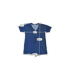 Z Supply Enid Romper Indigo Knit Denim Button Front V Neck Pockets S Minimalist thumbnail 5