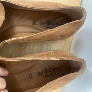 Hosis Brown Suede Loafers with Gold Accents thumbnail 2