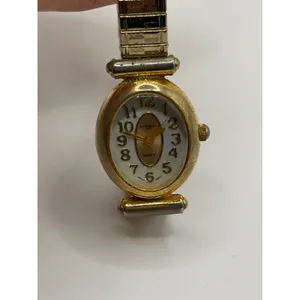 EXPRESS Timeless Gold Tone Oval Face Expandable Bracelet Quartz‎ Watch Japan Movement thumbnail 5