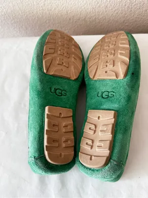 UGG Bright Green Suede Slip-On Loafers thumbnail 8