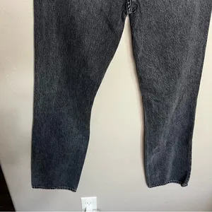 Slvrlake London High Rise‎ Straight Moonlight Destructed Black Acid Washed Jeans thumbnail 12