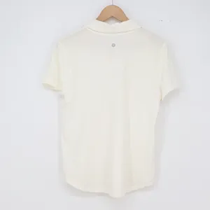 Lululemon Polo Shirt Womens M White Short Sleeve Athletic Golf Tennis Good thumbnail 6