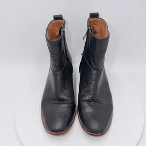 Madewell Womens Black Perrie Pebble Leather Bootie Zip Up Block Heel Size 7 thumbnail 3
