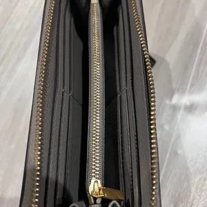 Tory Burch Perry Zip Around Continental Wallet Leather Gray thumbnail 6