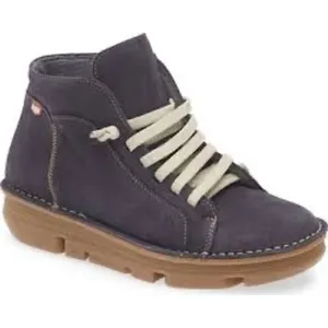 On foot‎ touch dark gray lace up sneakers boots women's size 39 Nubuck leather thumbnail 1