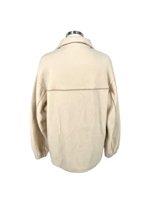 & Other Stories Fleece Full Zip Oversized Cozy Track Jacket Cream Size Small thumbnail 7