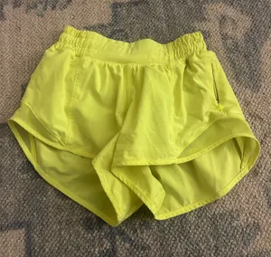 Neon Yellow Lululemon Hotty Hot Shorts 2.5" thumbnail 1