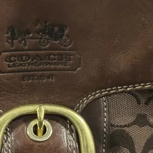 Coach Brown Leather and Canvas Shoulder Bag thumbnail 5