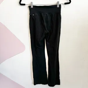 Abercrombie & Fitch Black Logo Flare Leggings Y2K 2000s Stretch Lounge Pants XS‎ thumbnail 2