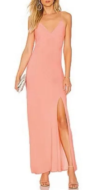 Cleobella Becket Dress Size‎ XS Coral Pink V Neck Slip Maxi Euro Summer Resort thumbnail 1