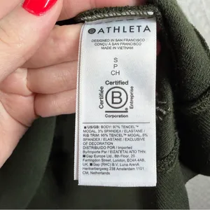 Athleta Green Sunrise‎ V Neck Sweatshirt thumbnail 4