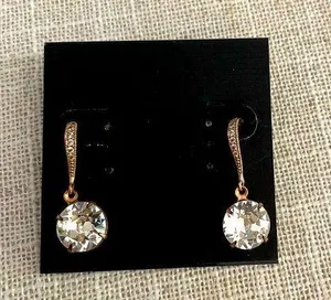 Dangling diamond and rose gold earrings thumbnail 1