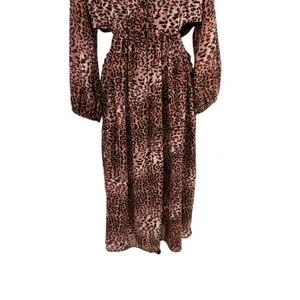 Anthropologie Ranna Gill Dress Midi Leopard‎ Print Cut Out Long Sleeve Size XL thumbnail 12