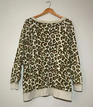 Free People Go Get On Oversized Leopard Pullover Sweatshirt thumbnail 7