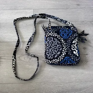 Vera Bradley Canterberry Cobalt Mini Hipster Quilted Cotton Crossbody Bag thumbnail 2