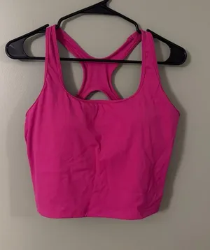 Running Girl Hot Pink Racerback Long Line Sports Bra thumbnail 1