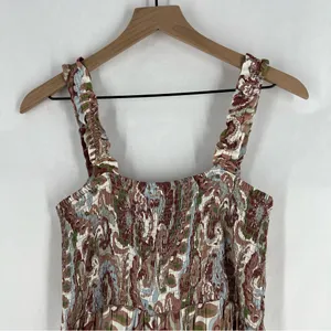 Aritzia Wilfred Chianti Jumpsuit Smocked Wide Leg Multicolor Paisley Print Crepe thumbnail 10