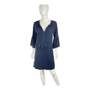 Lilly Pulitzer Del Lago Dress Women's Navy Blue Cotton‎ Blend Bell Sleeve Size S thumbnail 3