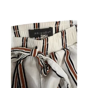 Primark Women's Striped Pants White Brown Size Small thumbnail 4