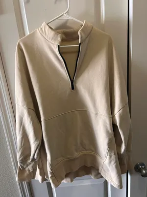 Tan Quarter zip Sweatshirt Size XXL thumbnail 1