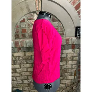 Blouse short sleeve hot pink shoulder pads thumbnail 4