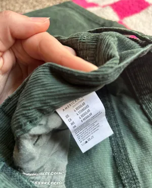 American Eagle Green Corduroy Jeans thumbnail 3