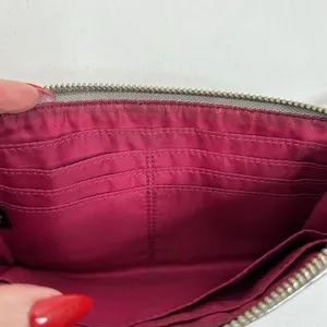 COACH Julia OP Signature Lurex Silver Black Clutch Zippy‎ Wallet Large Wristlet thumbnail 8