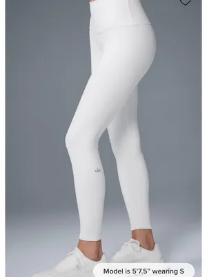 Alo Yoga High-Waisted White Airbrush Leggings. 7/8 length thumbnail 2