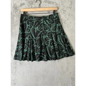 Boden Jersey‎ Mini Skirt Green Floral Print 8 Cottagecore Boho Dark Academia New thumbnail 4