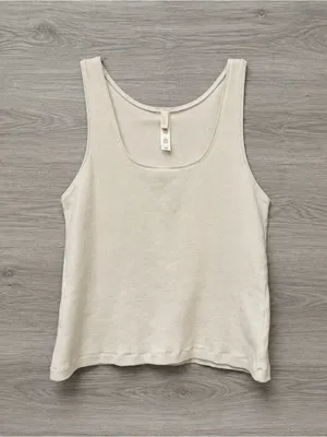 SKIMS Bone Ribbed Cotton Stretch Tank Top Scoop Neck 4X Capsule Basic thumbnail 3
