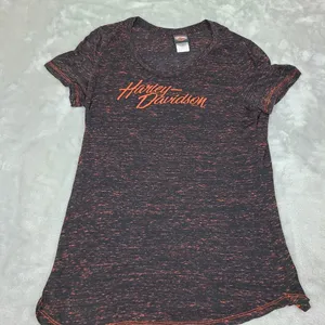 Harley Davidson‎ Short Sleeve T-Shirt Black/orange Washout Size 2XL Lafayette IN thumbnail 1