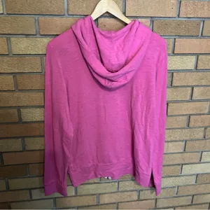 NWT Monrow Supersoft Zip Up Hoody Full Zip Sweater Pink Size XL thumbnail 5