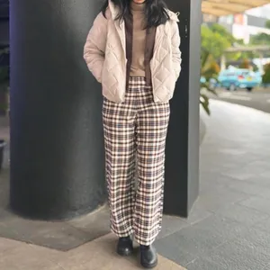 Uniqlo Flannel Pants | Checked NWT Brown Large thumbnail 7