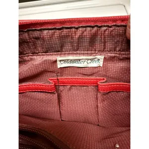 Coldwater Creek‎ Red Leather Shoulder Bag Heart Silver Tote Purse Multi Pocket thumbnail 12